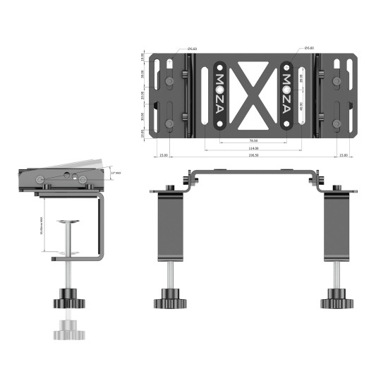 Монтажна скоба MOZA за R5 / R9 / R12 база
