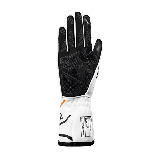 Ръкавици Sparco K-Tide+ 2025 FIA-8877-2022 - Бял / Флуо Оранжев