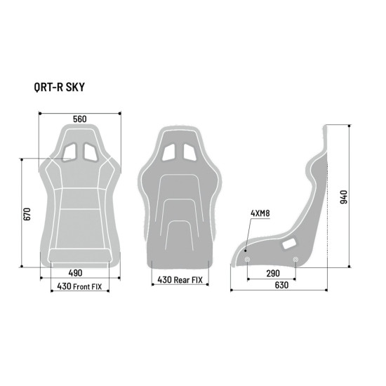 Sparco QRT-R Sky Седалка FIA 8855-1999