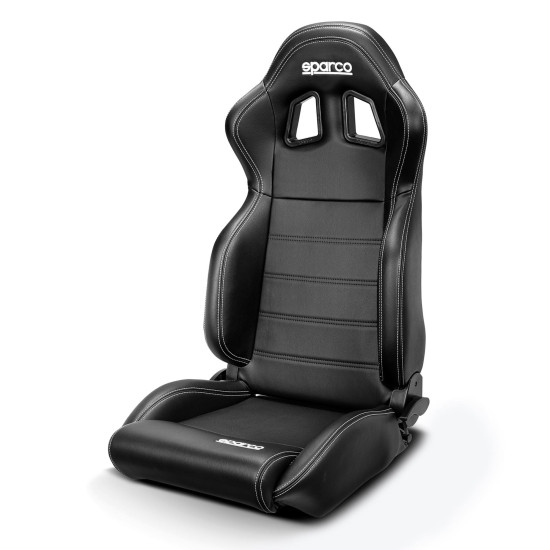 Sparco R100 Sky Регулируемо седло - Черна кожа