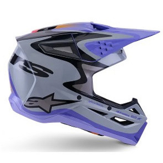 Alpinestars SM3 Jettson Детска мотокрос каска - Сив / Лилав