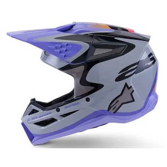 Alpinestars SM3 Jettson Детска мотокрос каска - Сив / Лилав