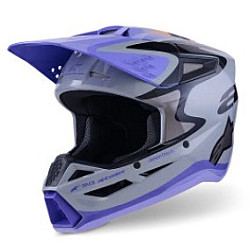 Alpinestars SM3 Jettson Детска мотокрос каска - Сив / Лилав