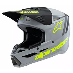 Alpinestars SM3 Radium Детска мотокрос каска - Сив / Черен / Жълт