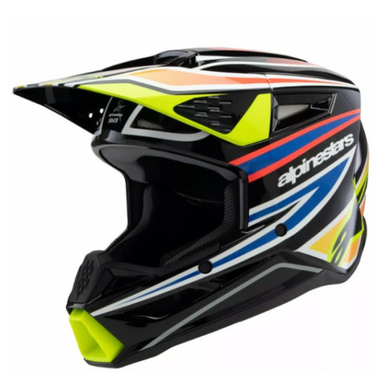Alpinestars SM3 Wurx Детска Мотокрос Каска - Черен / Жълт / Син