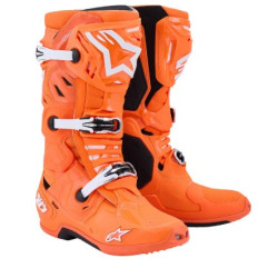 Alpinestars Tech 10 Supervented - Оранжево / Черно / Бяло