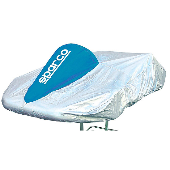 Sparco Покривало за карт сребриста материя с синя лента