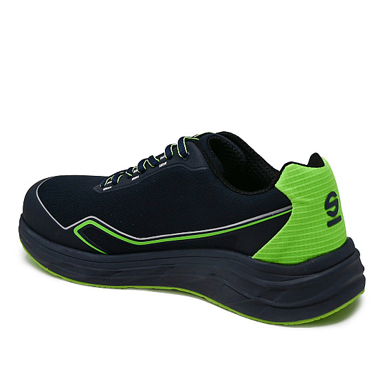 Sparco Willen S1PS ESD защитни обувки - тъмносиньо / флуоресцентно зелено