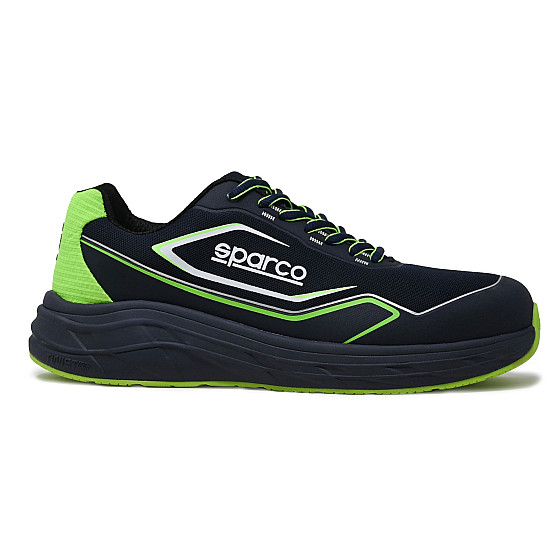 Sparco Willen S1PS ESD защитни обувки - тъмносиньо / флуоресцентно зелено
