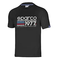 Мъжка тениска Sparco 1977 - Черна