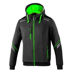 Sparco Colorado Суичър с качулка и цип - Сив / Зелен