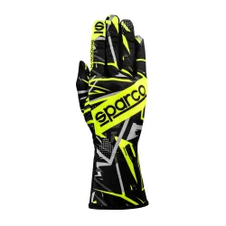 Sparco K-Rookie Ръкавици 2025 - Черен / Флуо Жълт
