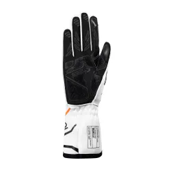 Ръкавици Sparco K-Tide+ 2025 FIA-8877-2022 - Бял / Флуо Оранжев