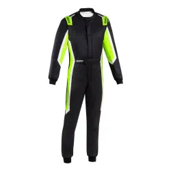 Гащеризон Sparco R566 Sprint Pro FIA 8856-2018 - Черен / Флуо Зелен