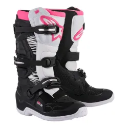 Alpinestars Stella Tech 3 Дамски мотокрос ботуши - Черно / Бяло / Розово
