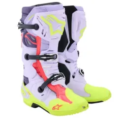 Alpinestars Tech 10 S-Vented - Лилаво / Жълто / Розово