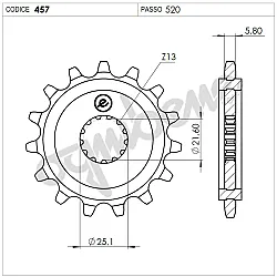 Предно зъбчато колело (пиньон) TROFEO 360457R15