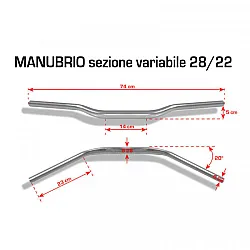 КОРМИЛО BARRACUDA HANDLEBAR 28/22 SILVER