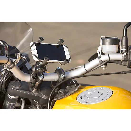 Мото стойка за телефон RAM-MOUNTS X-Grip RAM-B-408-75-1-A-UN7U с RAM Torque основа сраден размер за рейлинг, Размер B