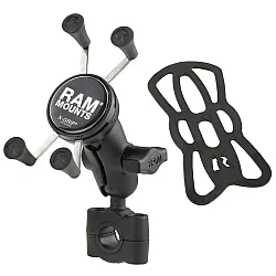 Мото стойка за телефон RAM-MOUNTS X-Grip RAM-B-408-75-1-A-UN7U с RAM Torque основа сраден размер за рейлинг, Размер B
