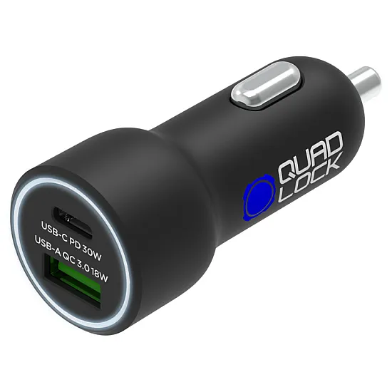 QUAD LOCK Dual USB (C+A) Car Charger 48W