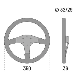 Sparco 375 велурен волан - черен