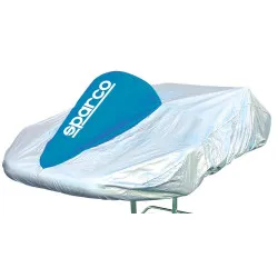 Sparco Покривало за карт сребриста материя с синя лента