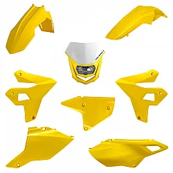 Комплект рестайлинг пластмаси + фар POLISPORT Restyling Kit Suzuki DR-Z400 (2000-24) Yellow