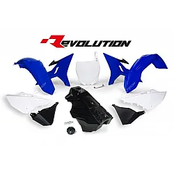 Комплект пластмаси RACETECH Revolution Plastic Kit + Gas Tank (Blue/White/Black) Yamaha YZ125/250 02-19